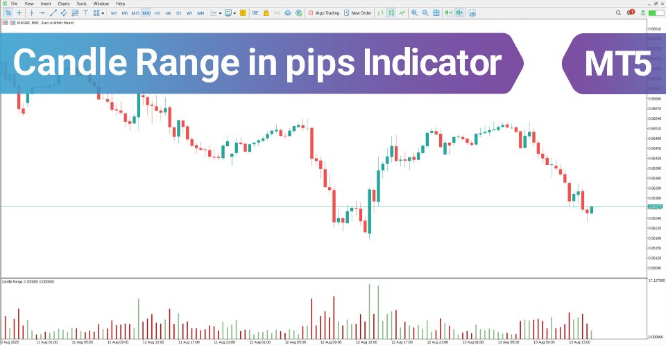Screenshot #1 Candle Range in pips Indicator MT5