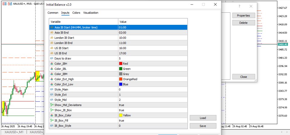Screenshot #4 Initial Balance Session