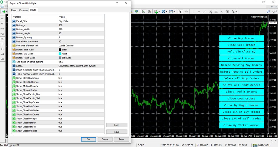 스크린샷 #1 Multiple Close All MT4
