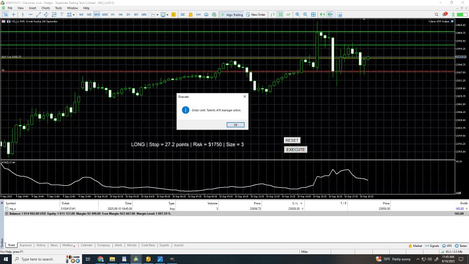 Screenshot #1 Talents ATR Scalper Utility