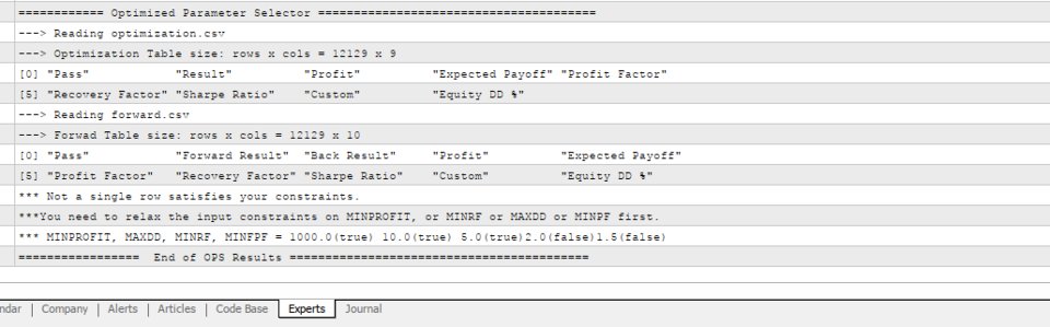 Screenshot #5 OPS Optimized Parameter Selector
