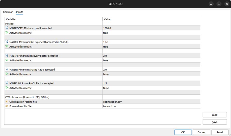 Screenshot #2 OPS Optimized Parameter Selector