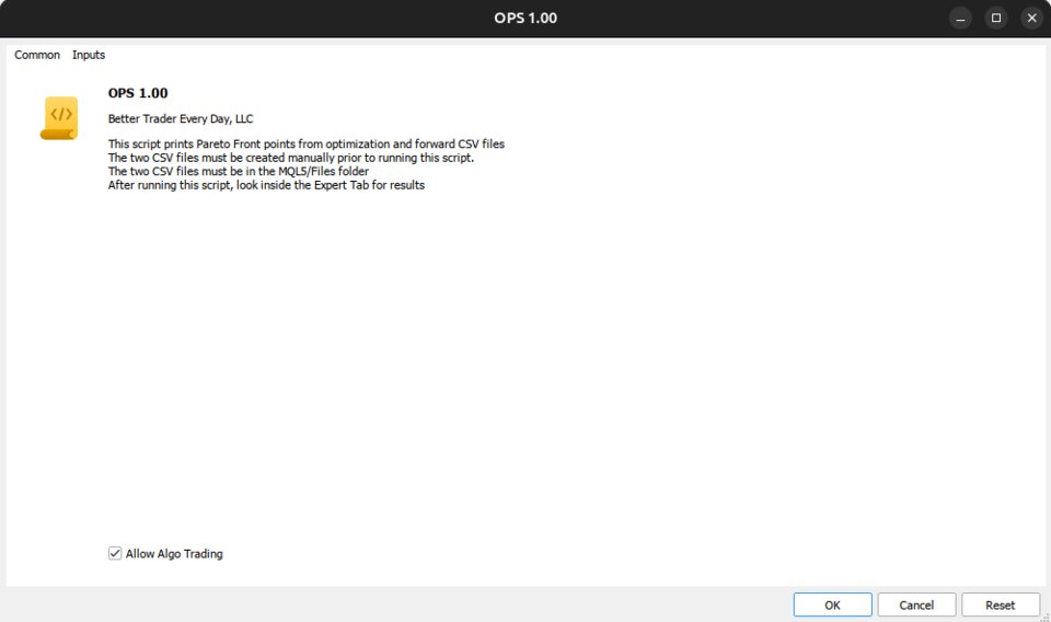 Screenshot #1 OPS Optimized Parameter Selector