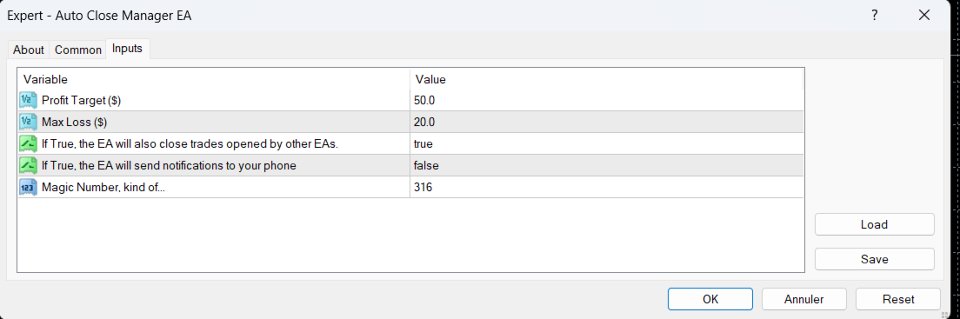 Screenshot #2 Auto Close Manager EA