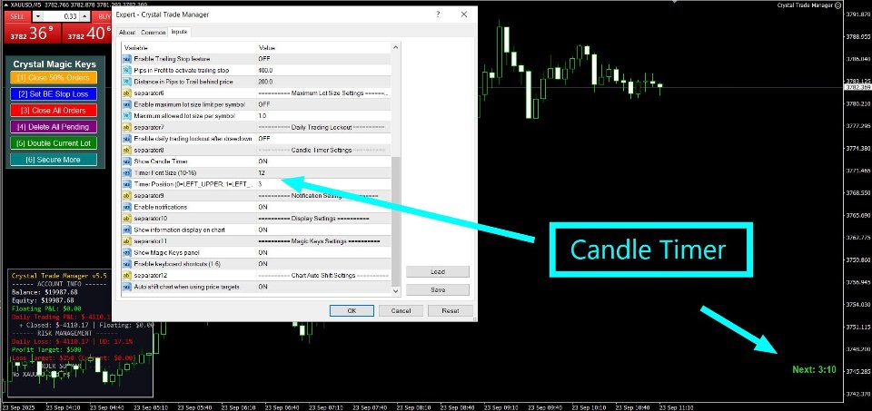 Снимок экрана #4 Crystal Trade Manager Advanced MT4 Risk Control