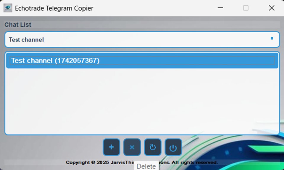 Screenshot #1 EchoTrade Telegram to MT4 Copier