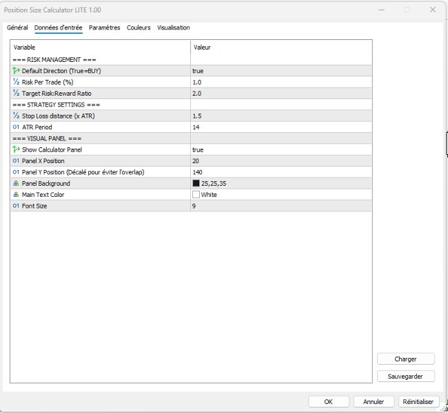 截图 #3 Position Size Calculator ATR