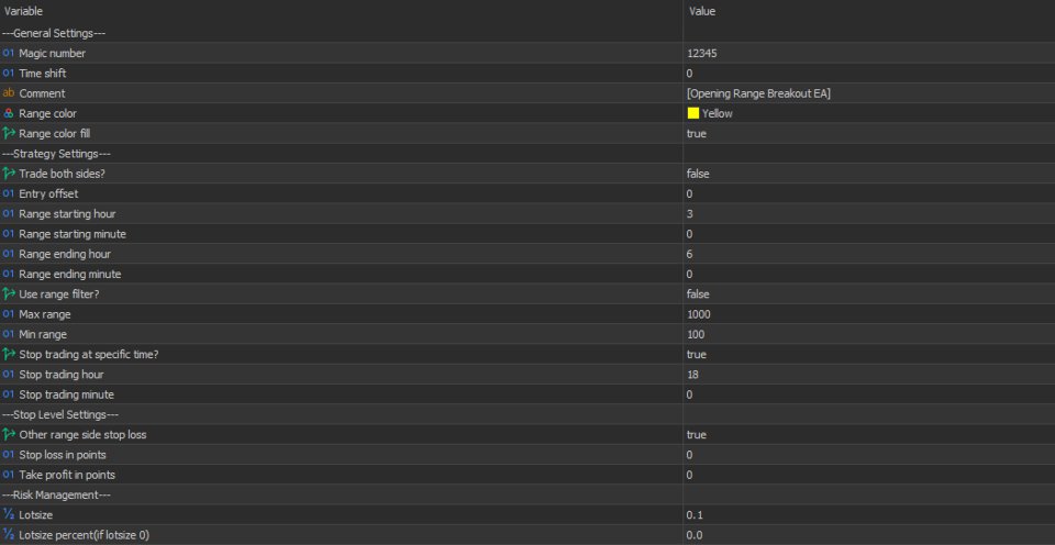 Screenshot #4 Opening Range Breakout EA MT5