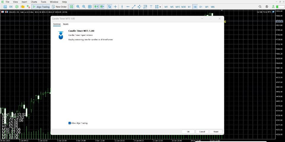 Screenshot #2 Candle Timer Panel MT5