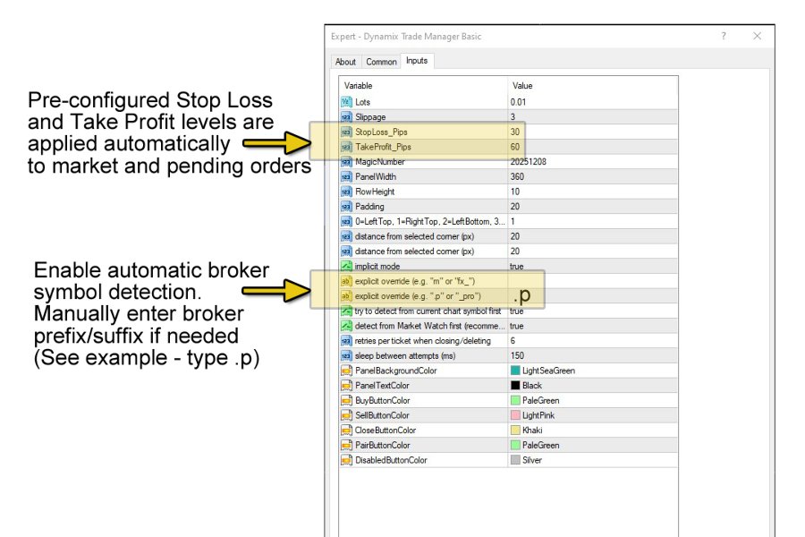 Ekran görüntüsü #2 Dynamix Trade Manager Basic
