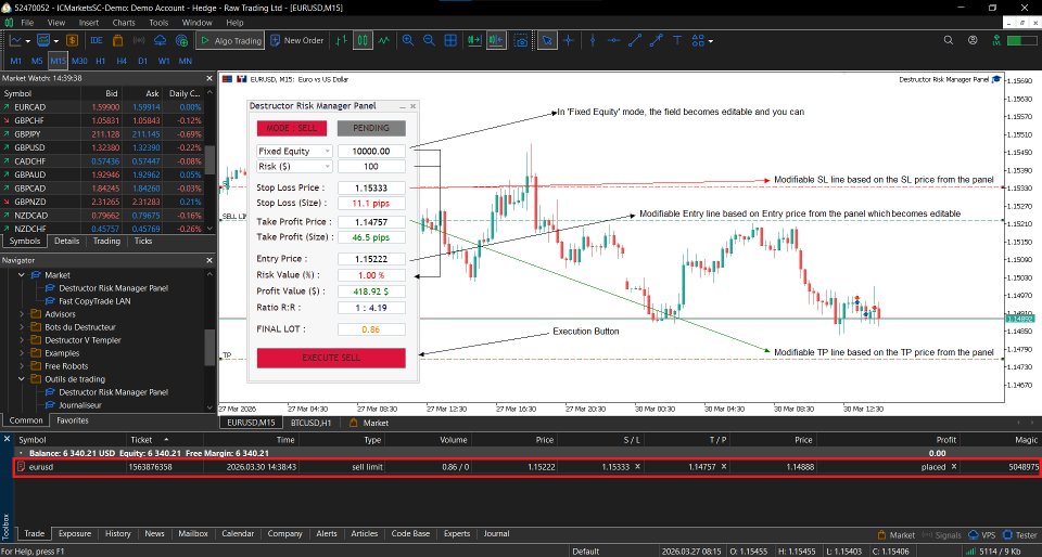 Screenshot #5 Destructor Risk Manager Panel
