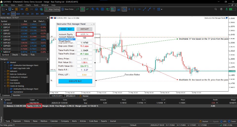 Screenshot #3 Destructor Risk Manager Panel