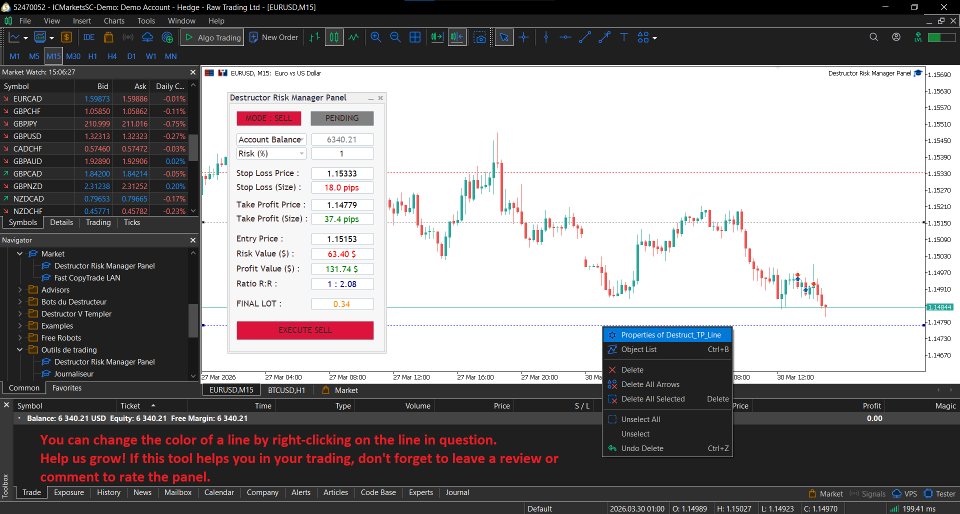 Screenshot #6 Destructor Risk Manager Panel