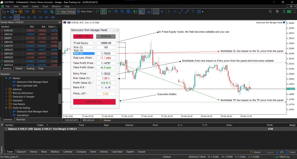 Screenshot #4 Destructor Risk Manager Panel