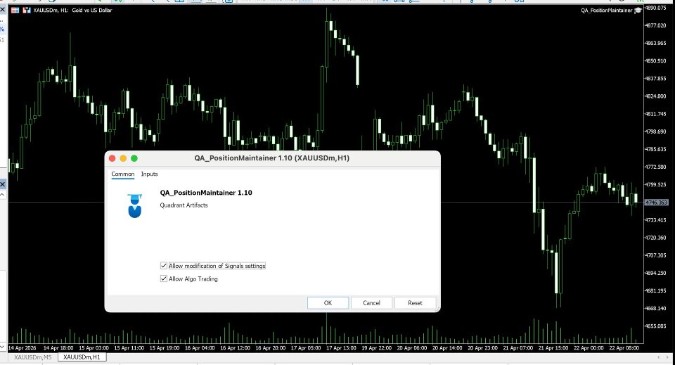 Screenshot #1 QA Position Maintainer
