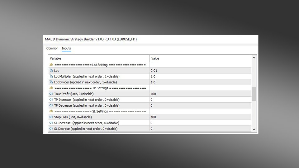 스크린샷 #4 MACD Dynamic Strategy Builder