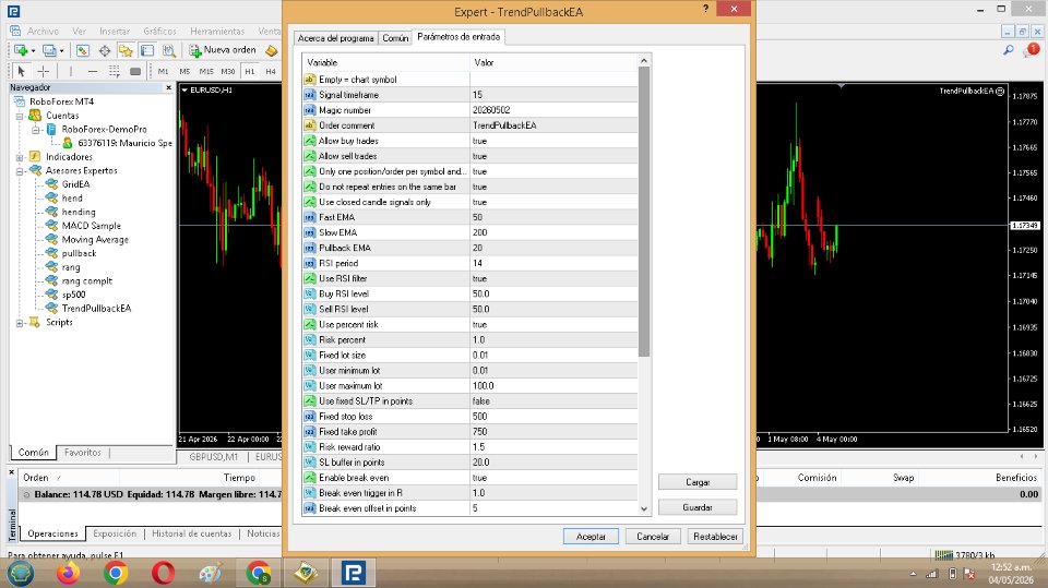 Screenshot #1 Pulback EA