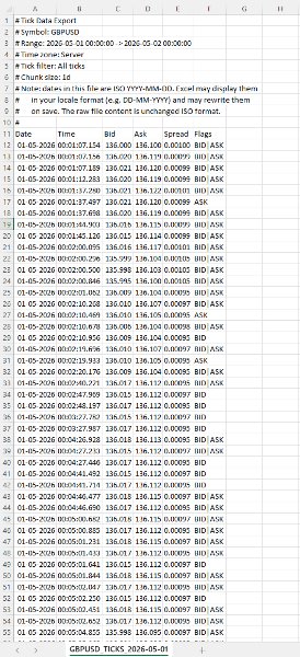 スクリーンショット #3 Tick Data Exporter
