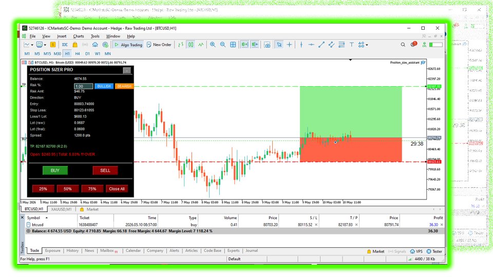Screenshot #1 Position size assistant