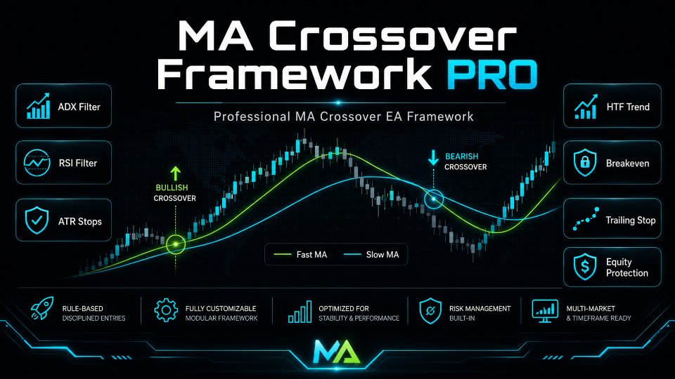 Ekran görüntüsü #1 MA crossover Framework