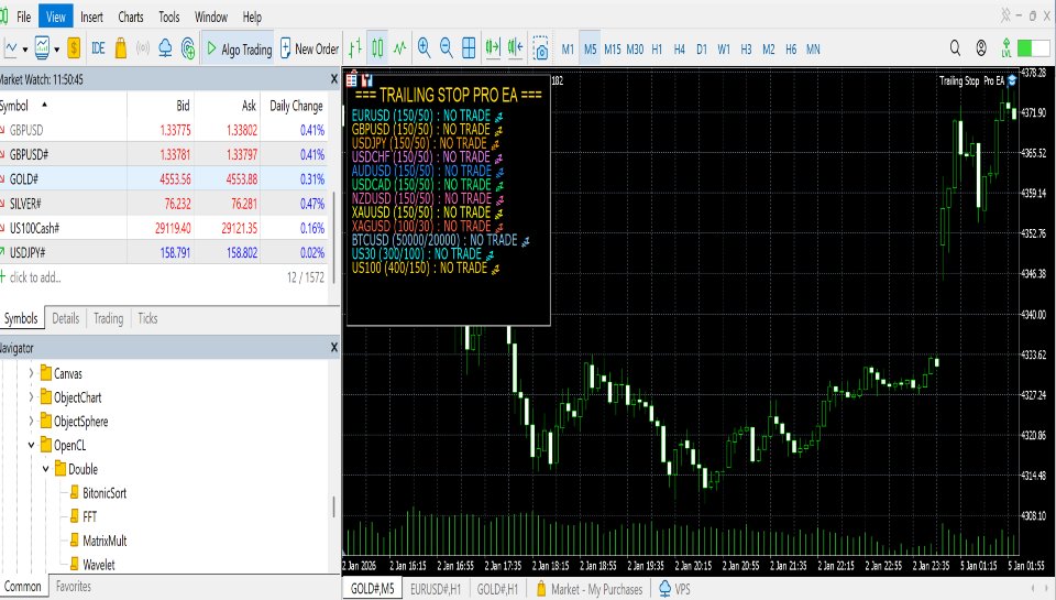 Captura de pantalla #1 Trailing Stop Pro EA