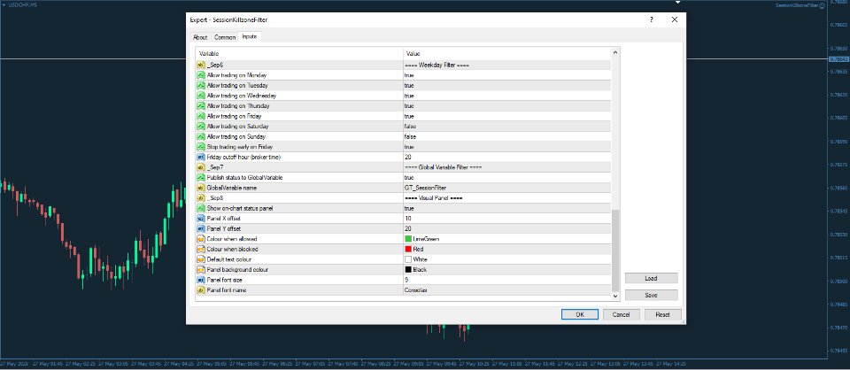 Captura de pantalla #5 Session Killzone Filter for MT4
