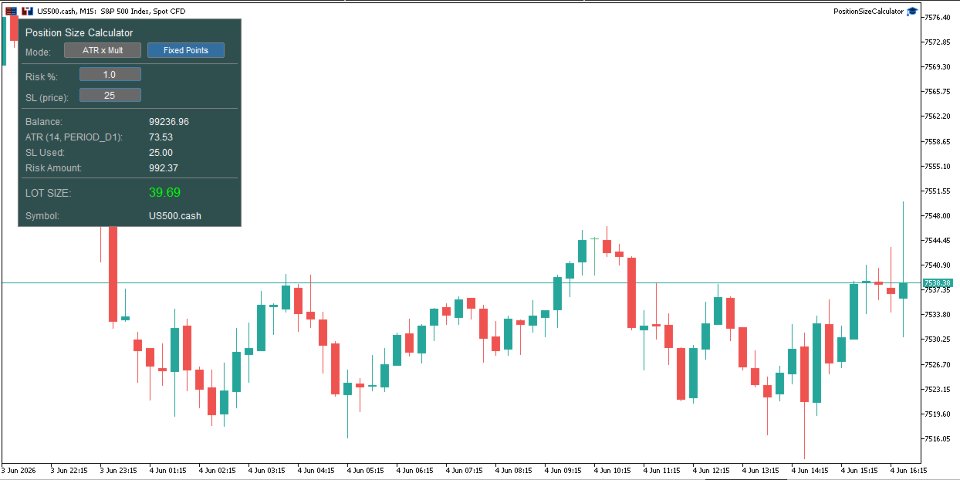 Screenshot #2 Position Sizer MT5