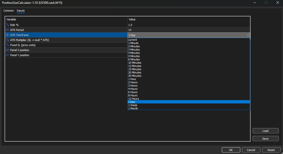 Screenshot #5 Position Sizer MT5