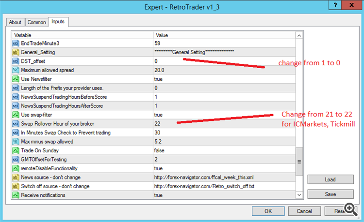 change setting because of USA DST changes