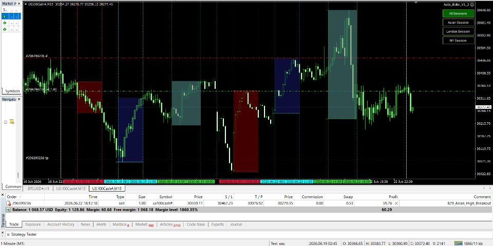 스크린샷 #2 Session Volatility Swinger EA