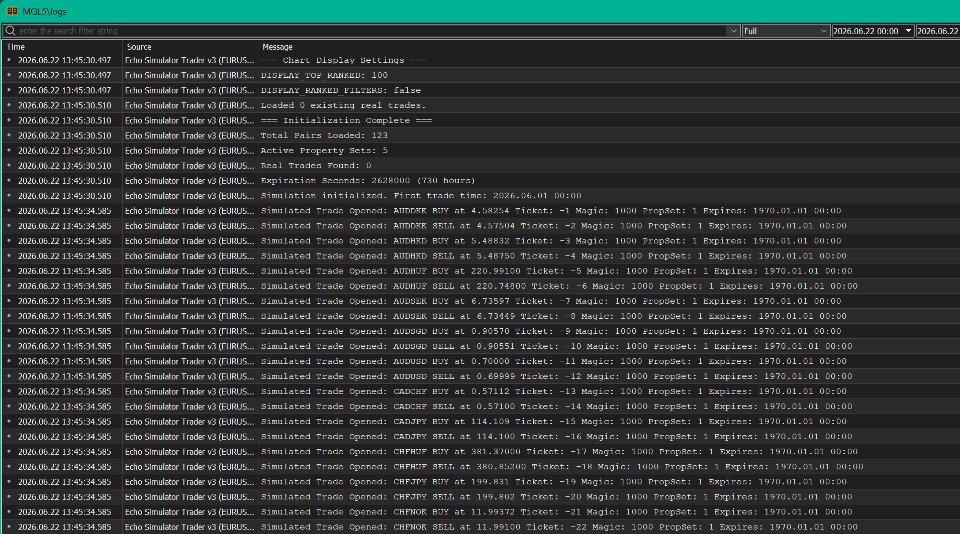 Screenshot #5 Echo Simulator Trader MT5