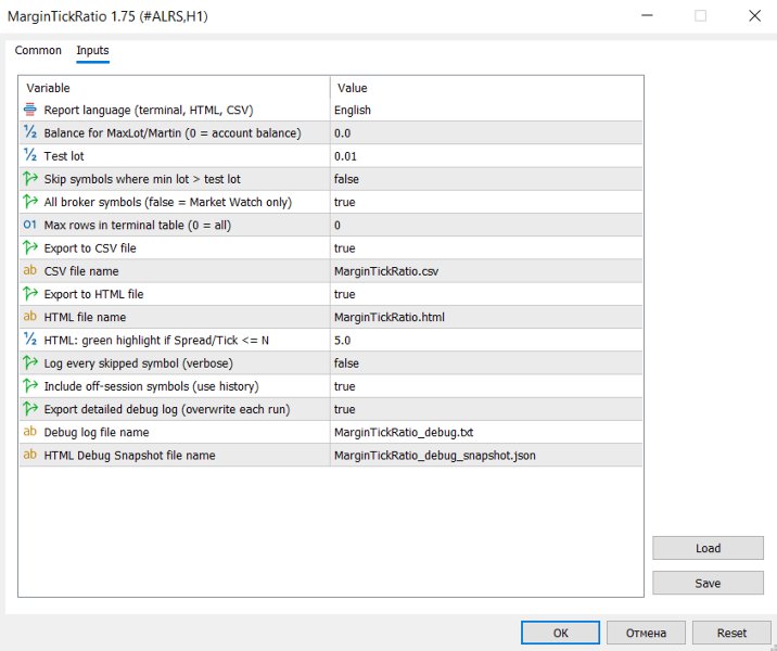 Screenshot #3 Margin Tick Ratio