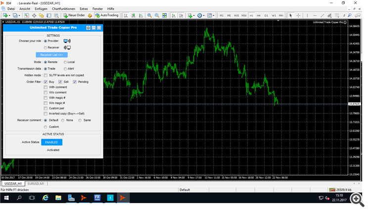 Masteraccount Settings