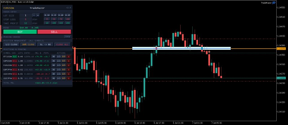 Captura de pantalla #2 TradeRazor One Click Execution with Risk Manager