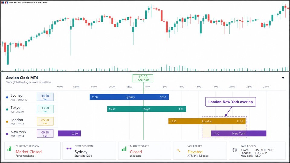 Screenshot #2 Session Clock MT4