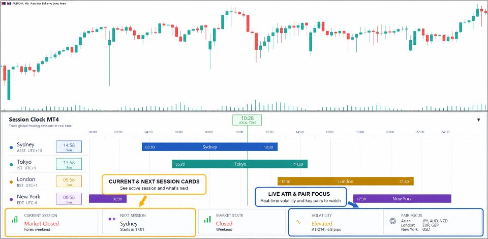 Screenshot #3 Session Clock MT4