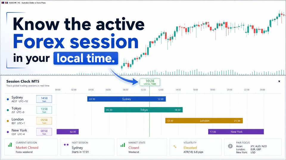 Captura de pantalla #1 Session Clock MT5