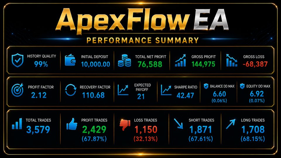 Ekran görüntüsü #1 ApexFlow Universal EA