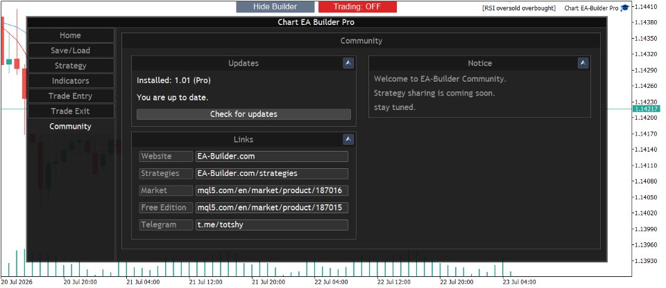 Capture d'écran #7 Chart EA Builder Pro