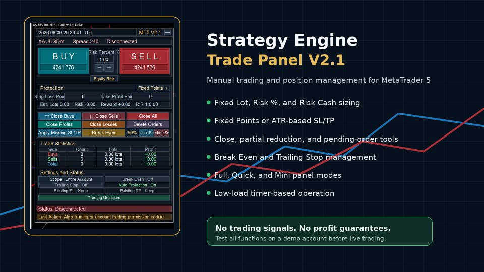 Снимок экрана #1 Strategy Engine Trade Panel
