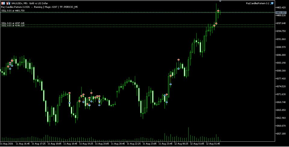 Ekran görüntüsü #1 Raj Candle Pattern EA