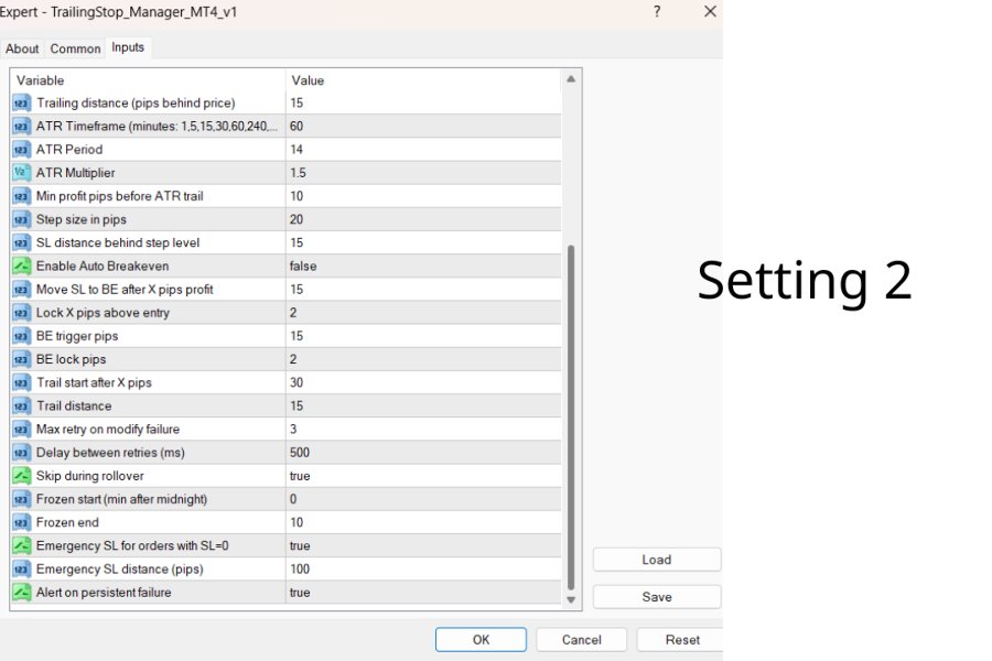 Ekran görüntüsü #2 Trailing stop manager mt4 version
