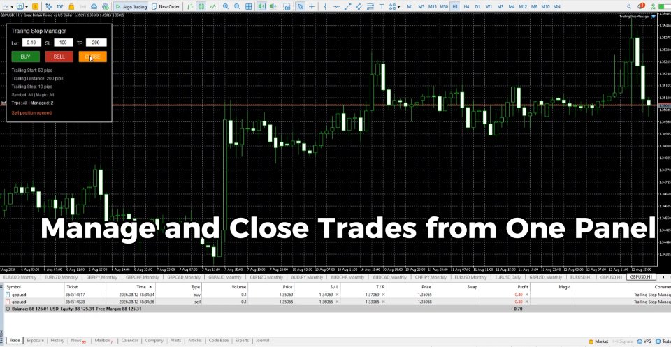 Screenshot #7 Trailing Stop Manager MT4