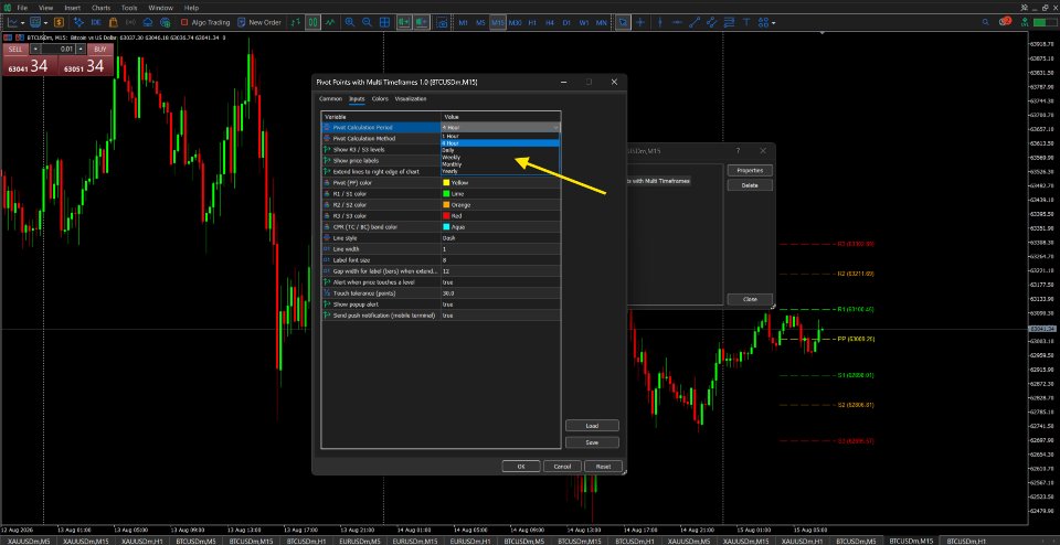 Captura de pantalla #2 Pivot Points with Multi Timeframes