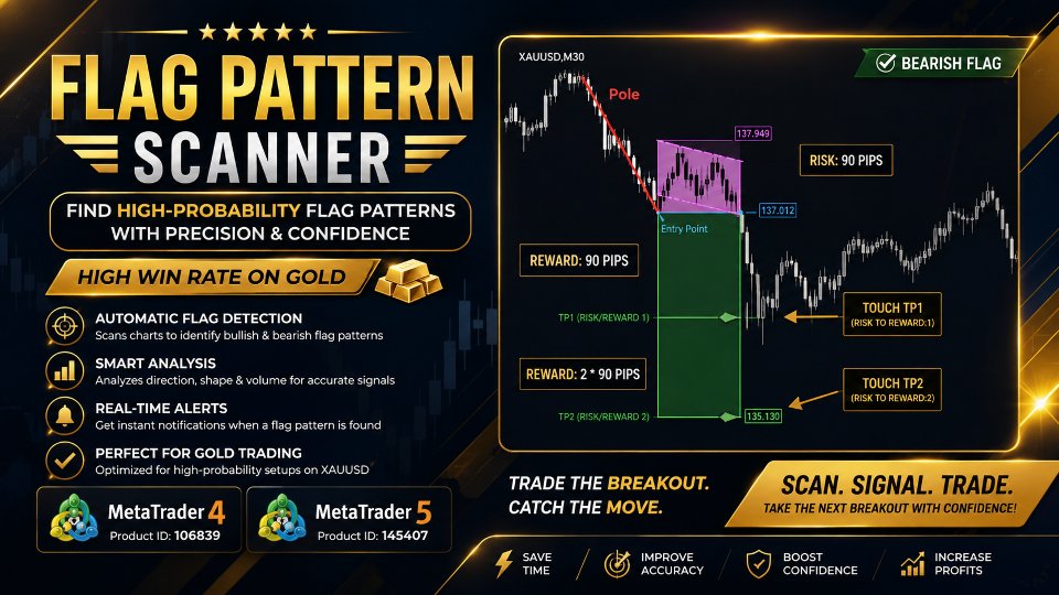 Captura de pantalla #1 Flag Pattern Scanner MT4