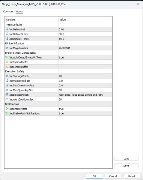 截图 #2 Ninja Entry Manager MT5