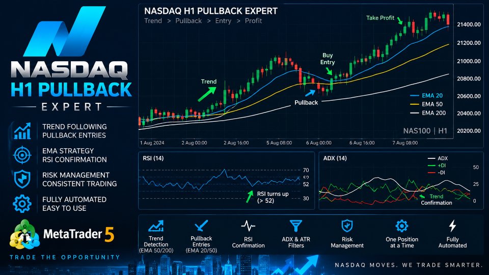 スクリーンショット #1 Nasdaq H1 Pullback Expert