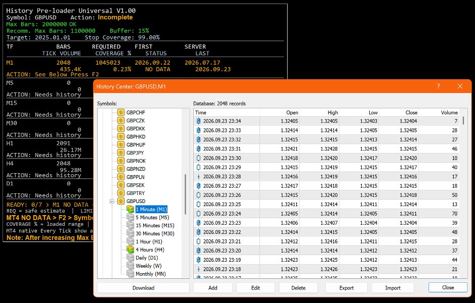 Screenshot #3 MT4 Script Loader History