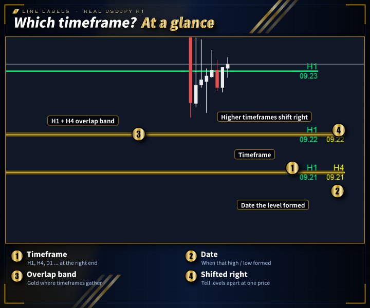 Снимок экрана #2 LineTraderPro2 MTF Horizontal Lines MT4