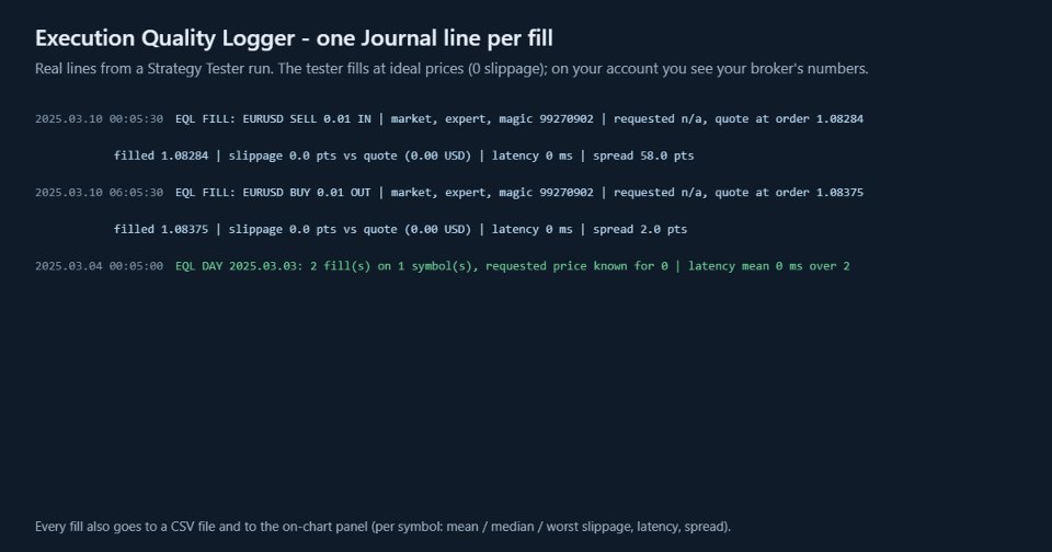 Screenshot #1 Execution Quality Logger